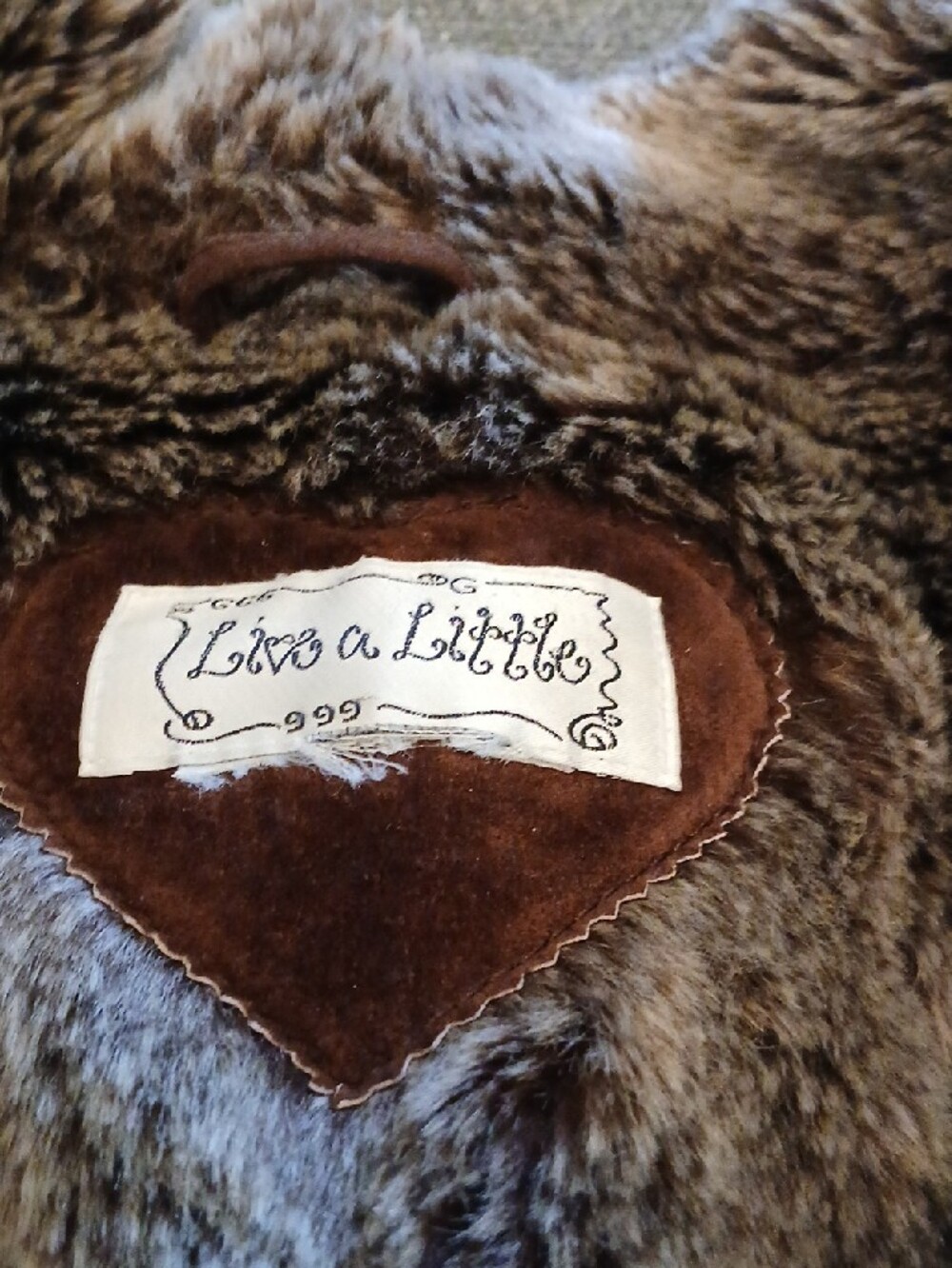 Live a Little Brown Faux Fur Trim Suede Sleeveless Vest - Picture 2 of 8